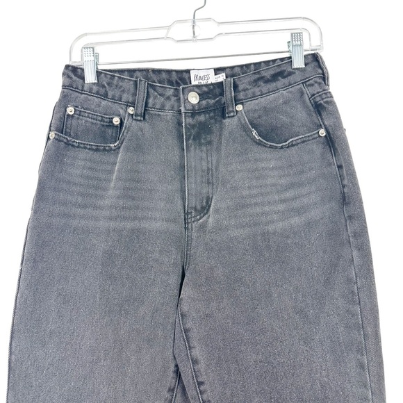 PRINCESS POLLY Zaiden Straight Leg High Rise Washed Black Denim Jeans US 6 - Picture 4 of 15